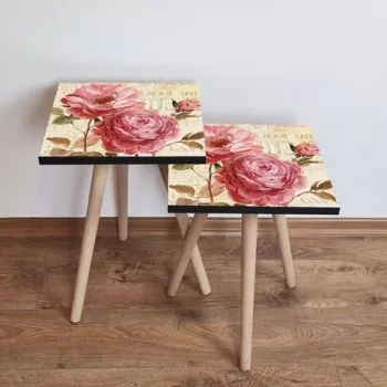 Set masute 2 piese, Leona, 2SHP305, Multicolor imagine