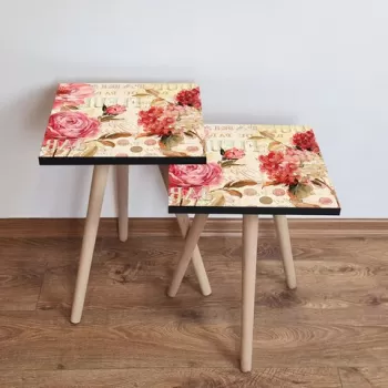 Set masute 2 piese, Leona, 2SHP306, Multicolor imagine