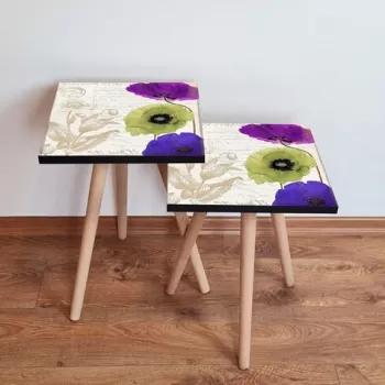 Set masute 2 piese, Leona, 2SHP310, Multicolor imagine