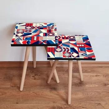 Set masute 2 piese, Leona, 2SHP323, Multicolor imagine