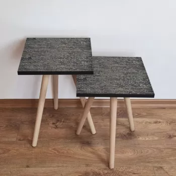 Set masute 2 piese, Leona, 2SHP329, Antracit imagine