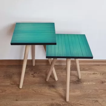 Set masute 2 piese, Leona, 2SHP333, Turcoaz imagine