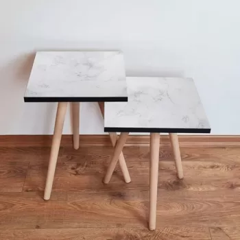 Set masute 2 piese, Leona, 2SHP341, Alb imagine