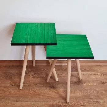 Set masute 2 piese, Leona, 2SHP342, Verde/Negru imagine