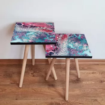 Set masute 2 piese, Leona, 2SHP349, Multicolor imagine