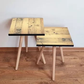 Set masute 2 piese, Leona, 2SHP352, Bej imagine