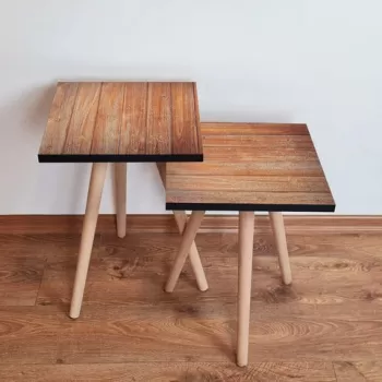 Set masute 2 piese, Leona, 2SHP354, Maro imagine