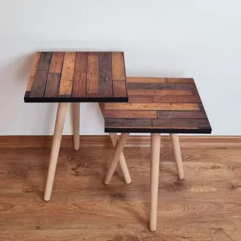 Set masute 2 piese, Leona, 2SHP356, Maro imagine