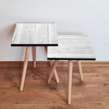 Set masute 2 piese, Leona, 2SHP364, Alb imagine