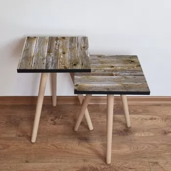 Set masute 2 piese, Leona, 2SHP381, Maro imagine