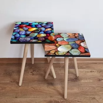 Set masute 2 piese, Leona, 2SHP401, Multicolor imagine