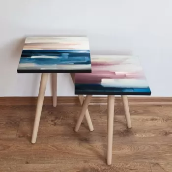 Set masute 2 piese, Leona, 2SHP419, Multicolor imagine