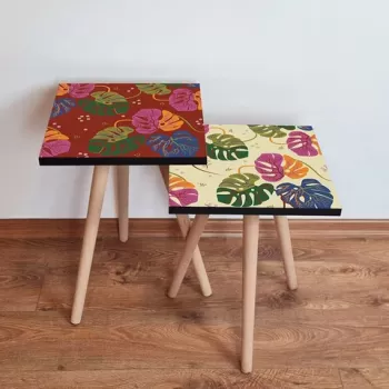 Set masute 2 piese, Leona, 2SHP430, Multicolor imagine