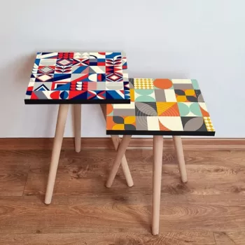 Set masute 2 piese, Leona, 2SHP452, Multicolor imagine