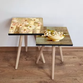 Set masute 2 piese, Leona, 2SHP456, Multicolor imagine