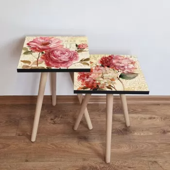 Set masute 2 piese, Leona, 2SHP457, Multicolor imagine