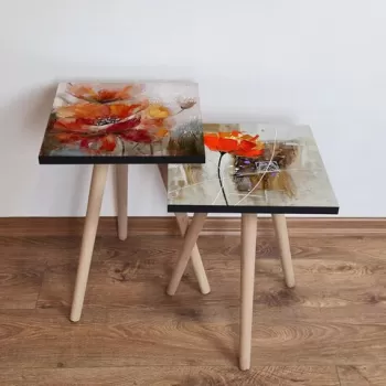 Set masute 2 piese, Leona, 2SHP458, Multicolor imagine