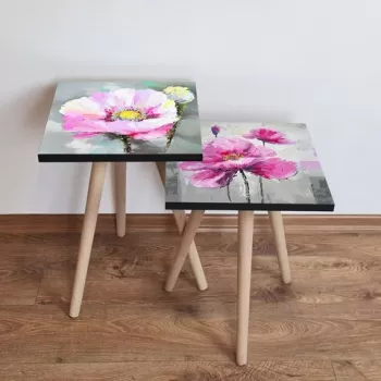 Set masute 2 piese, Leona, 2SHP459, Multicolor imagine