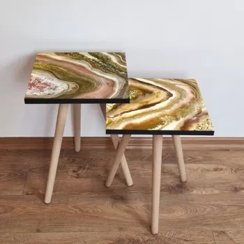 Set masute 2 piese, Leona, 2SHP460, Multicolor imagine