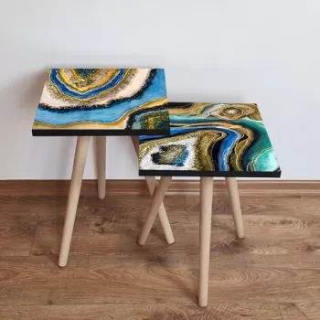 Set masute 2 piese, Leona, 2SHP461, Multicolor imagine