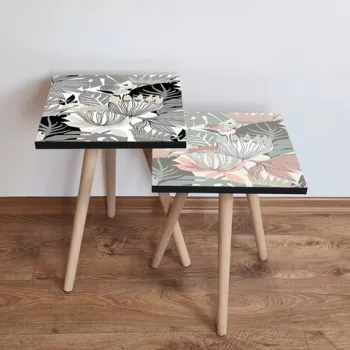 Set masute 2 piese, Leona, 2SHP472, Multicolor imagine