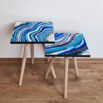 Set masute 2 piese, Leona, 2SHP483, Multicolor imagine