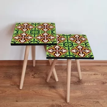 Set masute 2 piese, Leona, 2SHP49, Multicolor imagine