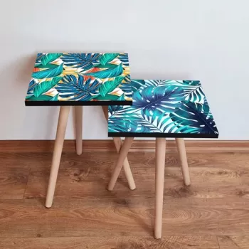 Set masute 2 piese, Leona, 2SHP501, Multicolor imagine