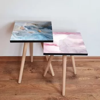 Set masute 2 piese, Leona, 2SHP509, Multicolor imagine