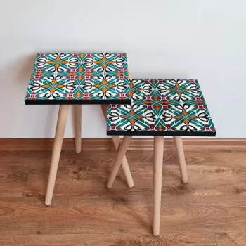 Set masute 2 piese, Leona, 2SHP512, Multicolor imagine