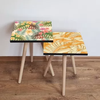 Set masute 2 piese, Leona, 2SHP520, Multicolor imagine