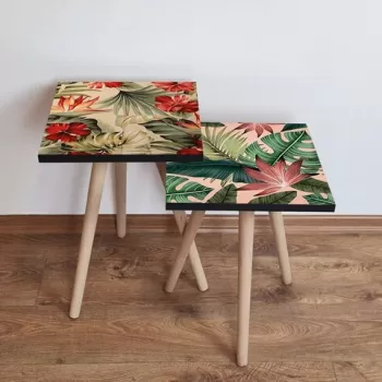 Set masute 2 piese, Leona, 2SHP521, Multicolor imagine