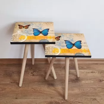 Set masute 2 piese, Leona, 2SHP58, Multicolor imagine