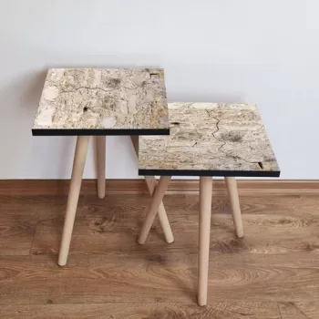 Set masute 2 piese, Leona, 2SHP67, Bej imagine