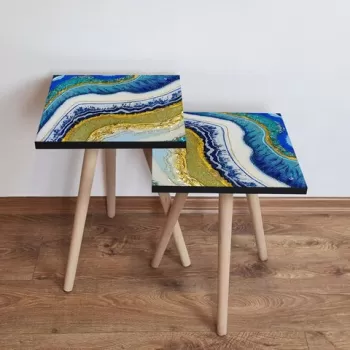 Set masute 2 piese, Leona, 2SHP71, Multicolor imagine