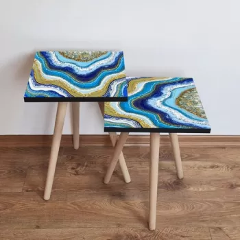 Set masute 2 piese, Leona, 2SHP72, Multicolor imagine