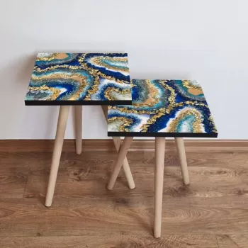 Set masute 2 piese, Leona, 2SHP73, Multicolor imagine