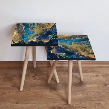 Set masute 2 piese, Leona, 2SHP91, Multicolor imagine