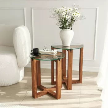 Set masute 2 piese, Neostill, Amalfi, Nuc imagine