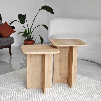 Set masute 2 piese, Neostill, Blues Set, PAL, Stejar imagine