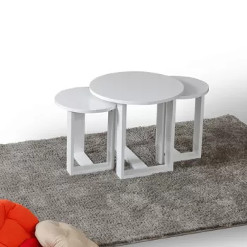 Set masute 3 piese, Comforty, Mira, Alb imagine