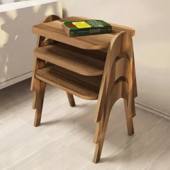 Set masute 3 piese, Hommy Craft, Paris, Nuc imagine