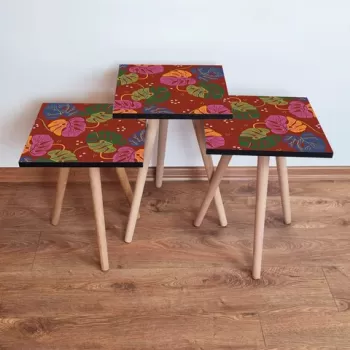 Set masute 3 piese, Leona, 3SHP140, Multicolor imagine