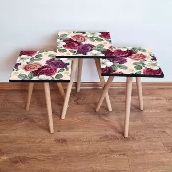 Set masute 3 piese, Leona, 3SHP174, Multicolor imagine