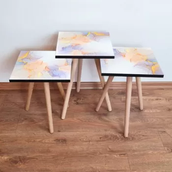 Set masute 3 piese, Leona, 3SHP176, Multicolor imagine