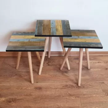 Set masute 3 piese, Leona, 3SHP2, Multicolor imagine