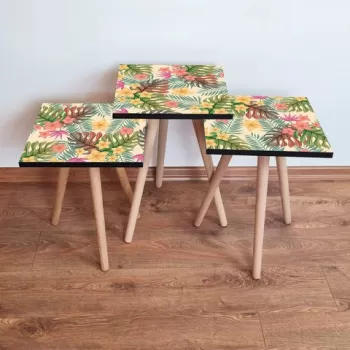 Set masute 3 piese, Leona, 3SHP20, Multicolor imagine