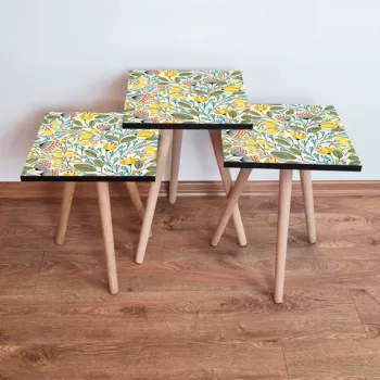 Set masute 3 piese, Leona, 3SHP201, Multicolor imagine