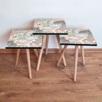 Set masute 3 piese, Leona, 3SHP212, Multicolor imagine