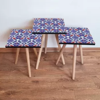 Set masute 3 piese, Leona, 3SHP224, Multicolor imagine